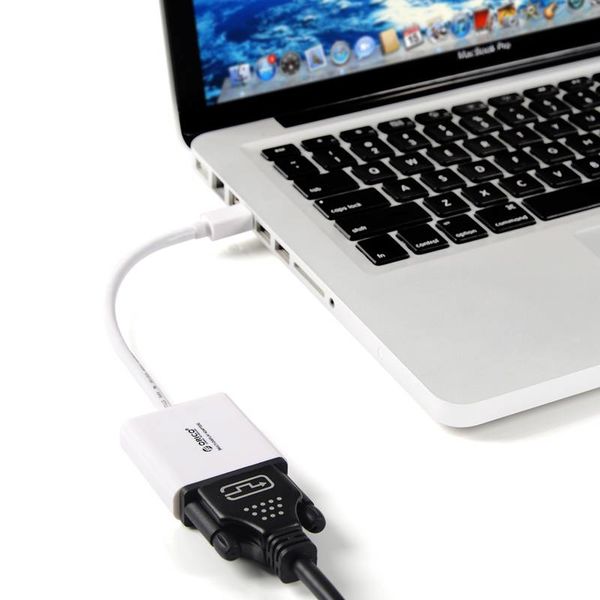 Orico Mini DisplayPort vers DVI - 1080P - pour MacBook, MacBook Pro et MacBook Air - plaqué or - 17CM Câble - Blanc