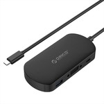 Orico 3-in-1-Typ-C-Hub mit USB 3.0-Typ-A-, Typ-C-PD- und VGA-Anschlüssen - Stromversorgung - IC-Chip - Kabellänge 30 cm - Schwarz