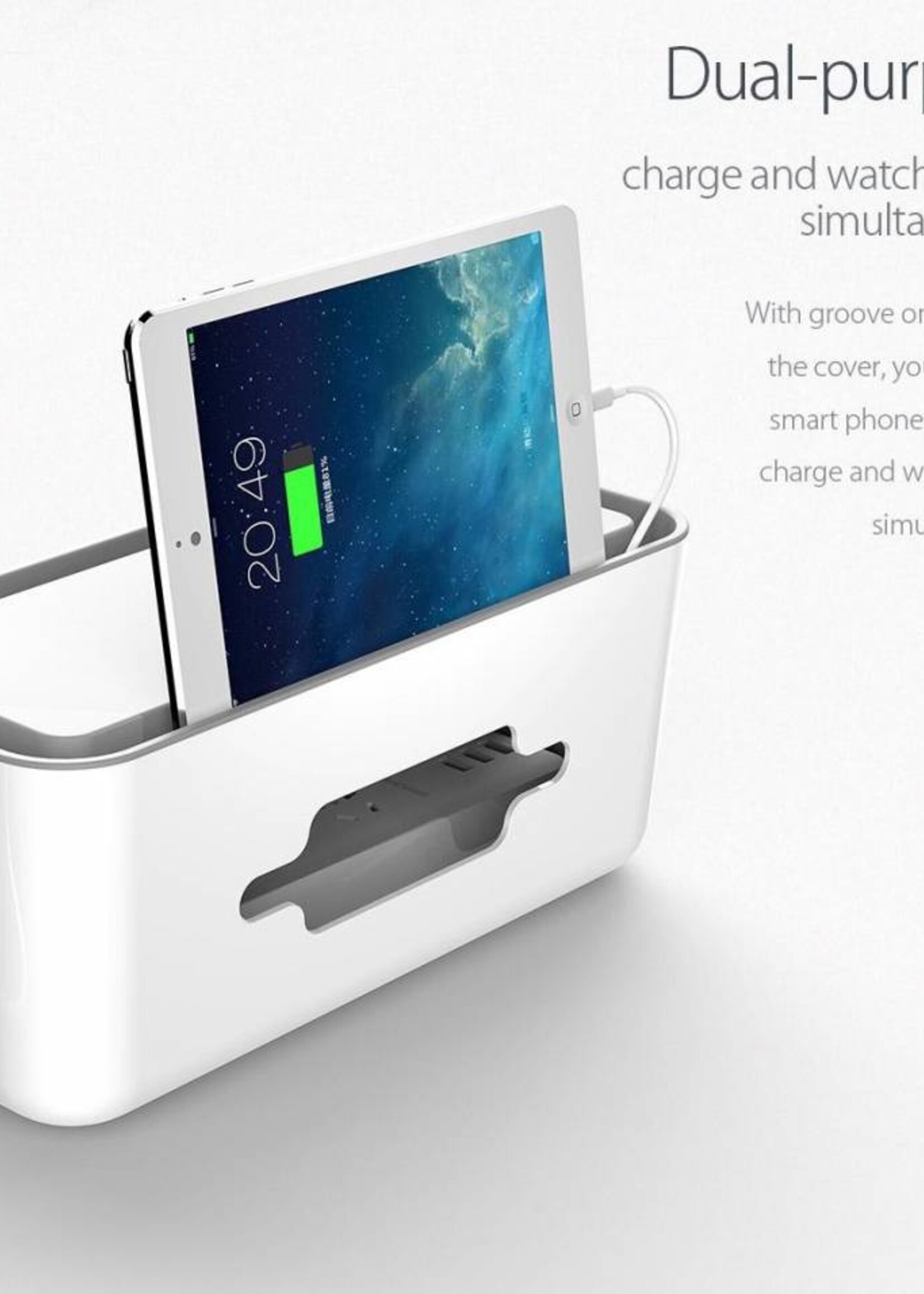 Orico Multipurpose plug socket protector Smartphone holder Cable management Extra safety for Children Pets Heat resistant ABS material White Gray Orico