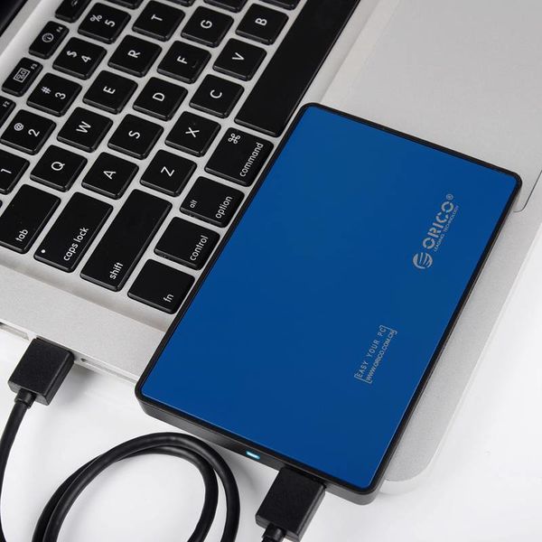 Orico Festplattengehäuse 2,5 Zoll - HDD / SSD - USB3.0 - aus Metall und Kunststoff - Blau