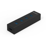 Orico Matte Black USB3.0 Hub with 4 Type-A Ports - for Window, Linux and Mac OS - 5Gbps - VIA Chip