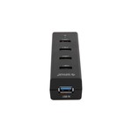 Orico Mattschwarzer USB3.0-Hub mit 4 Typ-A-Anschlüssen - für Windows, Linux und Mac OS - 5 Gbit / s - VIA-Chip