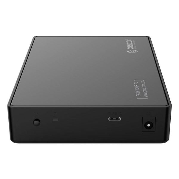 Orico 3.5 inch Hard Disk Enclosure - Type-C connection - SATA III - USB3.0 - 5Gbps - HDD / SSD - incl. Type-C to Type-A data cable - Incl. Power Adapter - Matt Black