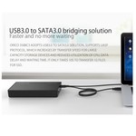 Orico Boîtier de disque dur de 3,5 pouces - Connexion de type C - SATA III - USB3.0 - 5 Gbit / s - HDD / SSD - avec câble de données de type C à Type A - Incl. Adaptateur secteur - Noir mat