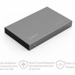 Orico Aluminium 2,5 pouces disque dur du boîtier - HHD / SSD - USB3.0 - 5 Gbps - SATA III - VIA puce - Incl. Vis et tournevis - Gris foncé