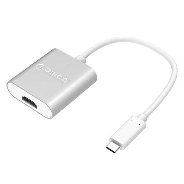 Orico Aluminium Type-C naar HDMI Adapter – 4K Ultra HD – voor MacBook, Mi NoteBook Air, Huawei MateBook en Lenovo YOGA – Mac Style – 15CM Kabel – Zilver