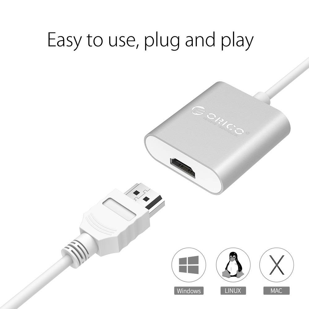 Orico Mini DisplayPort to HDMI adapter Silver-colored Mac Style - Orico