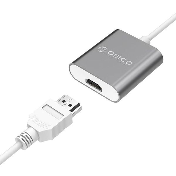 Orico Adaptateur aluminium Type C vers HDMI - 4K Ultra HD - pour MacBook, Mi NoteBook Air, Huawei MateBook et Lenovo YOGA - Style Mac - Câble 15CM - Gris