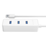 Orico hub USB 3.0 à quatre ports de type A - 5 Gbps - 30CM USB3.0 Câble de données - pour Windows, Linux et Mac OS - Blanc