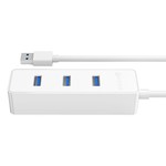 Orico USB3.0 hub with 4 type-A ports - 5Gbps - 30CM USB3.0 Data cable - for Windows, Linux and Mac OS - White