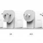 Orico World Travel Charger mit 4x USB3.0 Ports - Inkl. EU / UK / AUS-Anschluss tips - 34W - Weiß