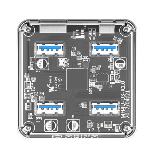 Orico Transparent Hub with 4 USB3.0 type-A ports - 5 Gbps - Special LED indicator - 1M data cable