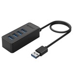 Orico USB3.0 Hub met 4 USB3.0 type-A poorten – 5Gbps – 100CM Datakabel – OTG-Functie - voor Windows, Linux en Mac OS - Zwart