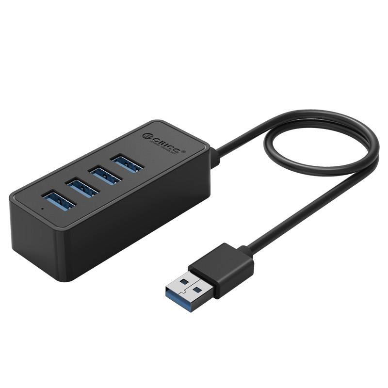USB3.0 Hub with 4 USB3.0 type-A - 5Gbps - 100CM Data Cable - OTG Function - for Windows, Linux and Mac OS - Black - Orico