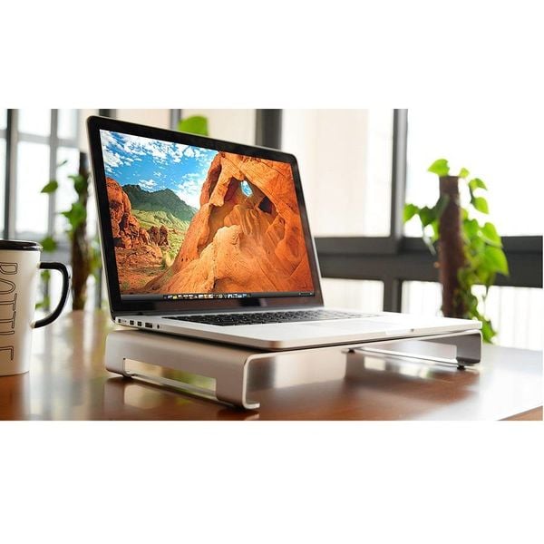 Orico Laptop / Desktop-Ladegerät - Hochwertiges Aluminium - Mac Style - Für eine gute Körperhaltung und einen organisierten Schreibtisch - Silber