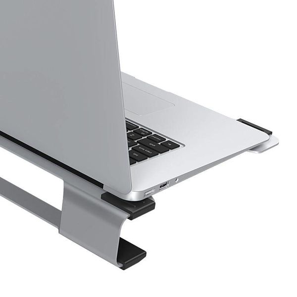 Orico Multifunctional Aluminum Laptop Stand / Cooling Pad - Thermal Conductivity, Cable Management and Ergonomic Posture - for Laptops up to 15 Inch - Mac Style - Silver