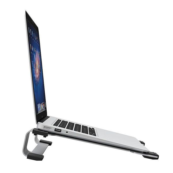 Orico Multifonction en aluminium Support pour ordinateur portable / Cooling Pad - conduction de la chaleur, de gestion des câbles et de la posture ergonomique - pour les ordinateurs portables jusqu'à 15 pouces - Mac Style - Argent