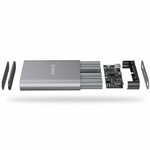 Orico Banque d'alimentation en aluminium 10400mAh - Charge rapide 2.0 - Indicateur LED - Puce intelligente - 36W - Gris ciel