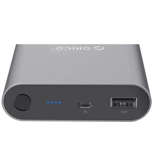 Orico Banque d'alimentation en aluminium 10400mAh - Charge rapide 2.0 - Indicateur LED - Puce intelligente - 36W - Gris ciel