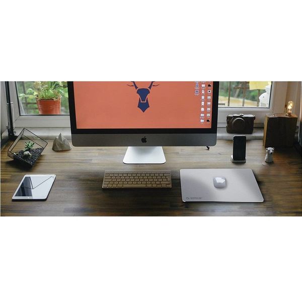 Orico Ultrathin Aluminum Mouse Pad - Suitable for all Computer Mice - 2mm thick - Mac Style - Silver
