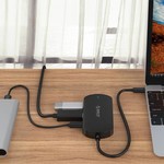 Orico 3in1 Typ C bis Typ C, USB 3.0 Typ A und HDMI 4K Adapter - mit Stromversorgung - Für Windows, Mac OS und Linux.