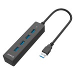 Orico USB3.0 HUB mit 4 Anschlüssen für Windows und Mac OS - 5 Gbit / s - VIA-Chip - LED-Anzeige - Schwarz