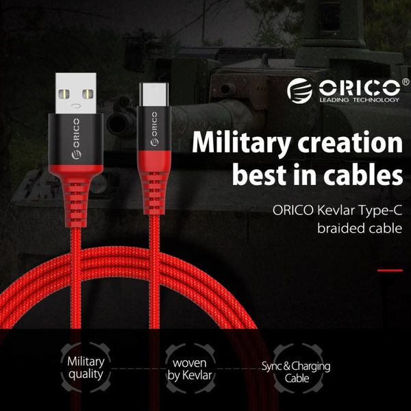 Orico 1 meter USB Type-C data- en oplaadkabel - 2.4A - Rood