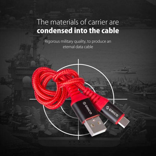 Orico Câble de chargement et de données USB Type-C de 1 mètre - 2.4A - Rouge