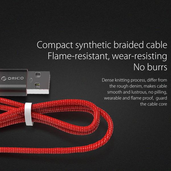 Orico 1 meter USB Type-C data and charging cable - 2.4A - Red