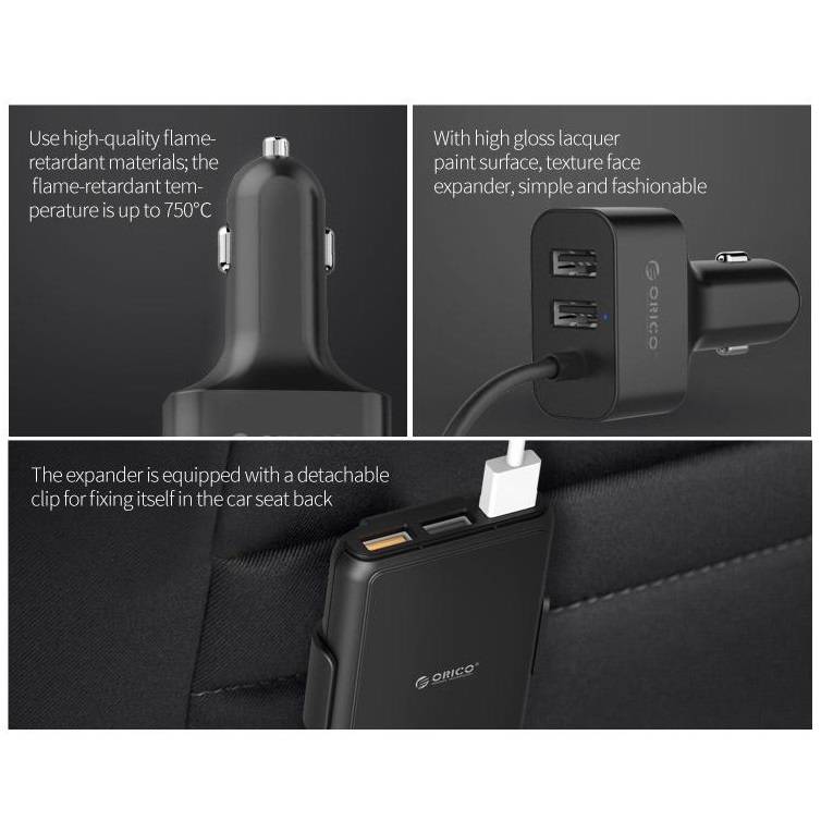 Car charger with 5 USB 3.0 charging ports, 1 with Quick Charge 3.0
