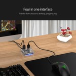 Orico Transparent USB3.0 Hub with 4 ports - 5 Gbps - Special LED indicator - 30 cm data cable