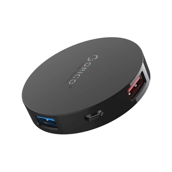 Round portable USB 3.0 hub with 4x USB 3.0 SuperSpeed Type-A ports