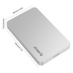 Orico USB3.0 2.5 inch Harde Schijf Behuizing - HDD/SSD - Zilver