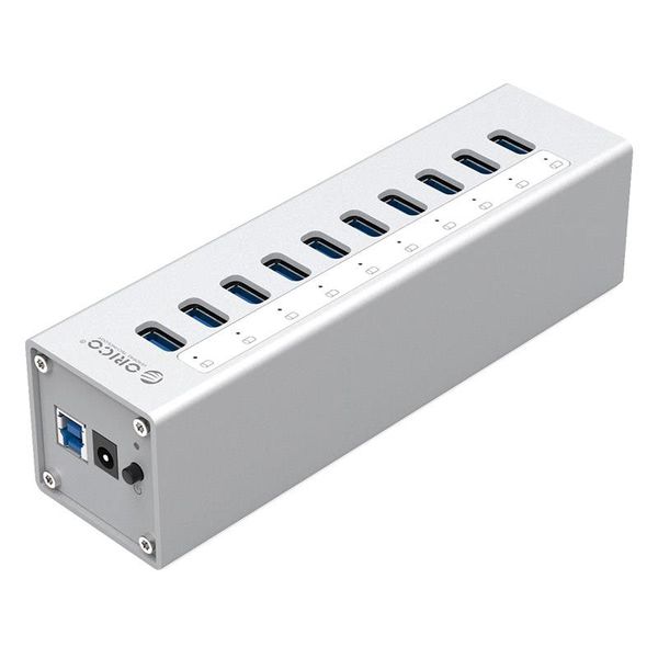 Orico Aluminium USB3.0  HUB met 10 poorten - Zilver