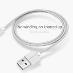 Orico USB Type-C laad- en datakabel - 3A - Gevlochten Nylon - Aluminium - 1 Meter - Zilver