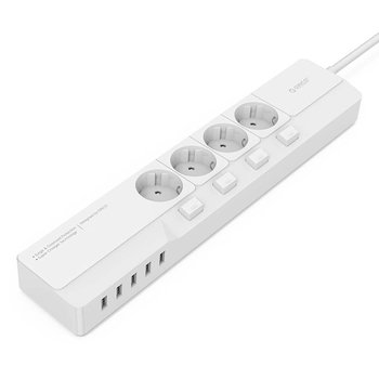 Orico Bande d'alimentation USB avec 4 prises et interrupteur marche / arrêt - Blanc