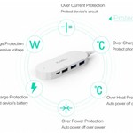 Orico Type-C hub met 3 USB-A poorten en 1x USB-C poort - Geïntegreerde kabel van 30 cm - LED-indicator - Wit