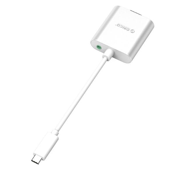 Orico Adaptateur aluminium Type-C vers VGA - Incl. Sortie audio - Style Mac - 1920 x1080P Full HD - Argent