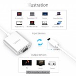 Orico Aluminium Type-C naar VGA adapter - Incl. Audio output - Mac Style - 1920 x1080P Full HD - Zilver