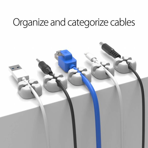 Orico Multifunctionele kabelclip - Kabelmanagement - voor kabels tot 5mm dik - 3M -  Grijs