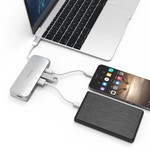 Orico Multifunctional aluminum USB3.0 Type-C hub - Power Delivery - 4K HDMI - 2 x USB3.0 Type-A - SD / TF card reader - silver