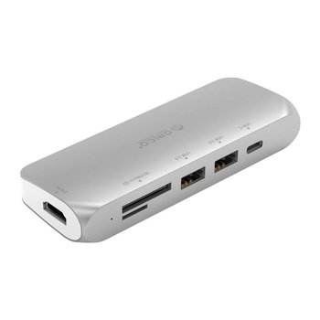 Orico Hub USB3.0 multifonctionnel en aluminium de type C - argent