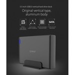 Orico Aluminium USB 3.0  Harde Schijf Behuizing met slot - 3.5 inch - HDD/SSD - 5Gbps - LED-indicatoren - 1M datakabel - Zwart