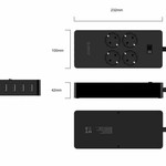 Orico Barrette d'alimentation USB avec quatre prises et cinq ports de charge USB - 4000W - Incl. interrupteur marche / arrêt - Noir