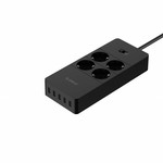 Orico Barrette d'alimentation USB avec quatre prises et cinq ports de charge USB - 4000W - Incl. interrupteur marche / arrêt - Noir