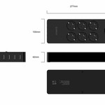 Orico Multiprise USB avec six prises et cinq ports de chargement USB - Incl. interrupteur marche / arrêt - Noir