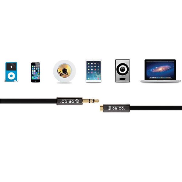 Orico Câble d'extension audio stéréo jack 3,5 mm Mâle -> Femelle - 1 mètre - Noir