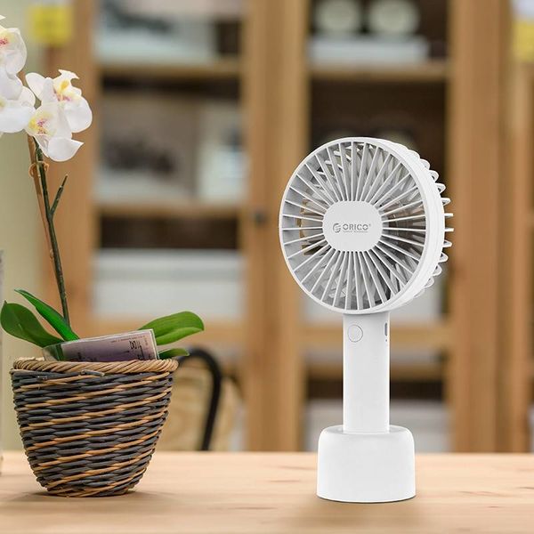 Orico Rechargeable desk and portable fan - 3 positions - USB charging - 3W - with holder - LED indicator - White