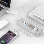 Orico Aluminium 10-Port USB 3.0 Hub 5 Gbps können Computer / Laptop / MacBook / iMac angewendet werden - Silber