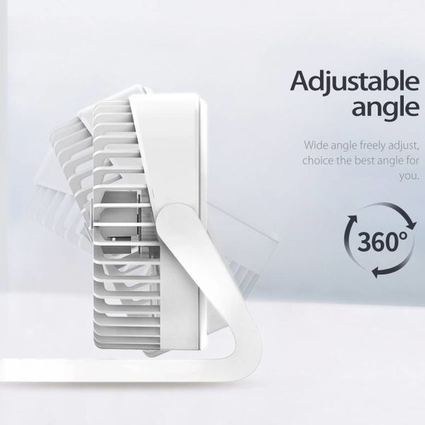 Orico Mini ventilateur USB - tourne à 360 degrés - 1,5 W - <35 dB - Incl. câble type A vers Micro B de 1M - Blanc